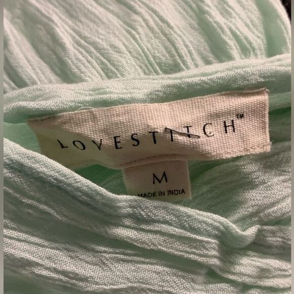 LOVE STITCH Beaded Gauze Halter Tunic Top Size M Embellished Sleeveless Boho - Picture 7 of 11